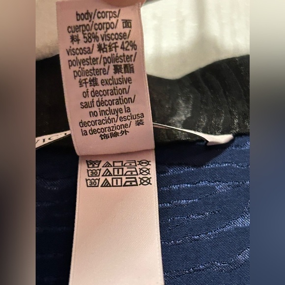 VICTORIA’S SECRET kimono robe black and blue zebra print women’s M/L women’s - Picture 2 of 13